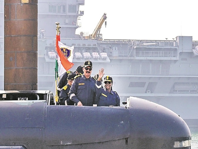 ఐఎన్‌ఎస్‌ వాఘ్‌శీర్‌లో ద్రౌపదీ ముర్ము ప్రయాణం